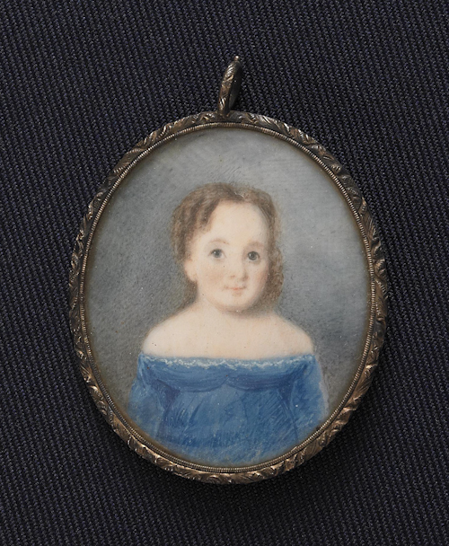 Miniature watercolor on ivory portrait 1749f2