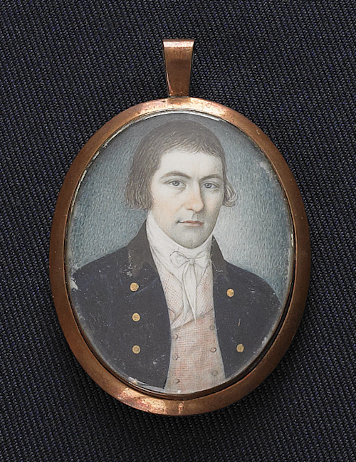 Miniature watercolor on ivory portrait 1749f4