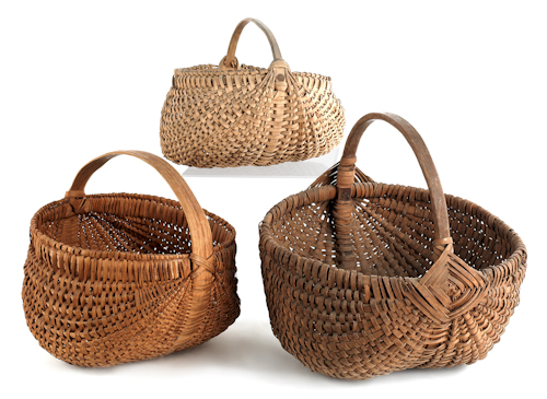 Four Pennsylvania split oak baskets