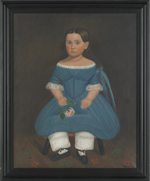 American 19th c. oil on canvas portrait