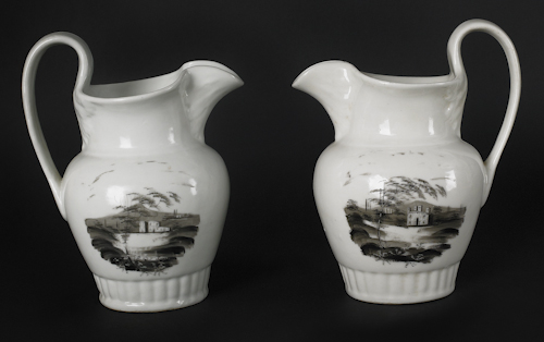 Two Tucker porcelain pitchers ca  174a36