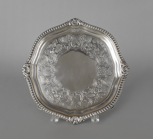 English silver salver 1814-1815