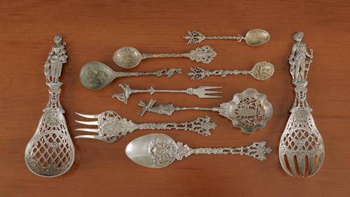 Collection of ten Dutch silver spoons
