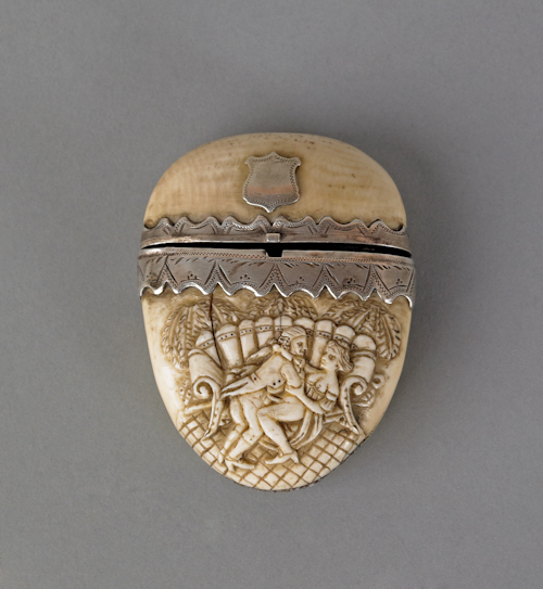 Silver mounted ivory snuff box ca. 1900