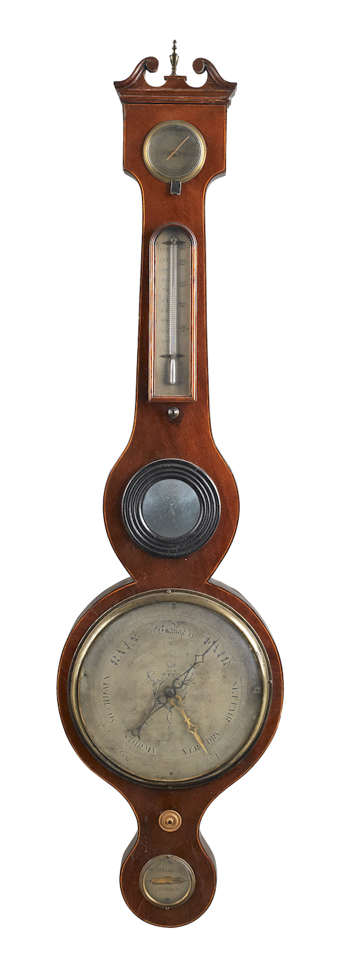 English mahogany banjo barometer