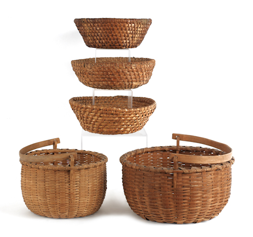 Two Pennsylvania split oak baskets 174ab7