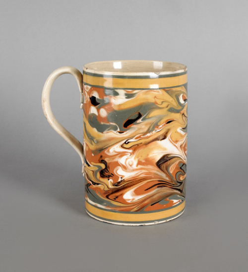 Mocha mug early 19th c. with marbleized