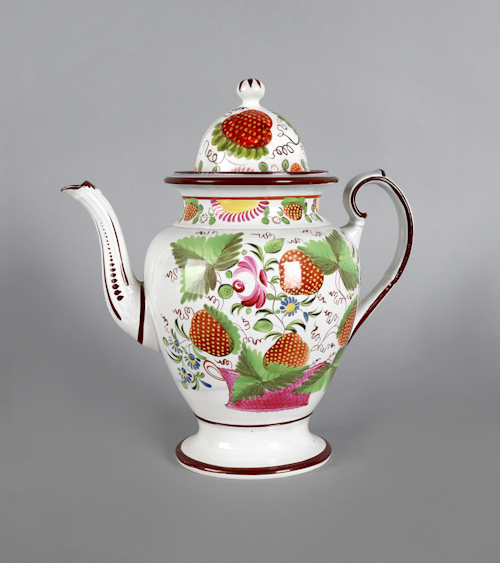 English pearlware coffee pot early 19th