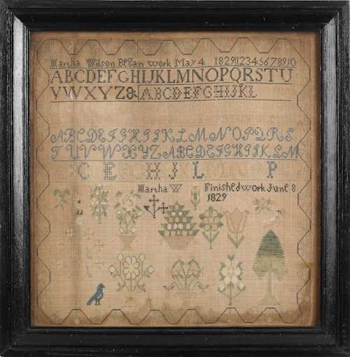 American needlework sampler inscribed 174afe