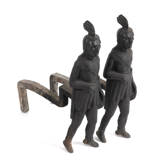 Pair of cast iron figural Indian