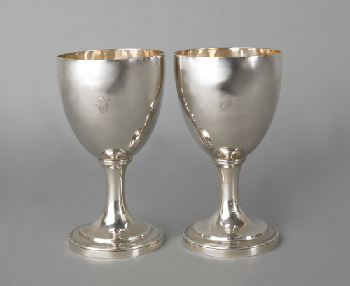 Pair of Philadelphia silver chalices