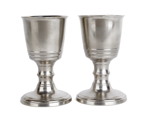 Pair of Providence Rhode Island pewter