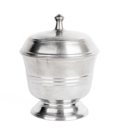 Connecticut pewter sugar bowl attributed