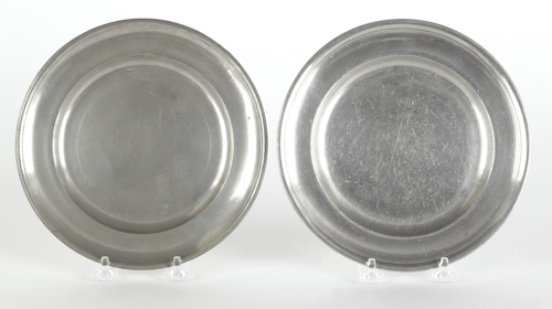 Two Philadelphia pewter plates