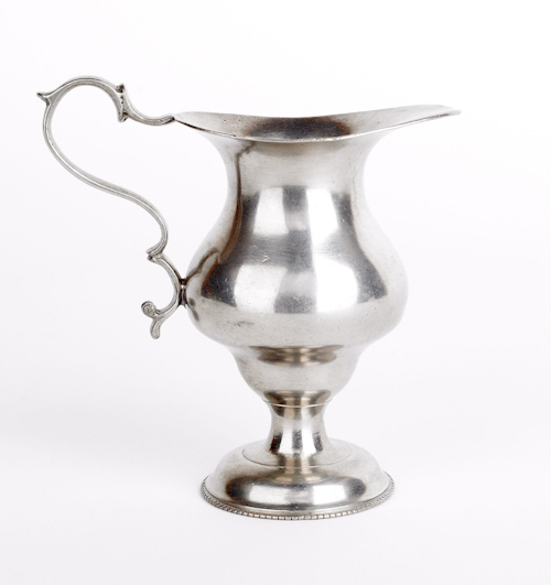 Philadelphia pewter creamer attributed