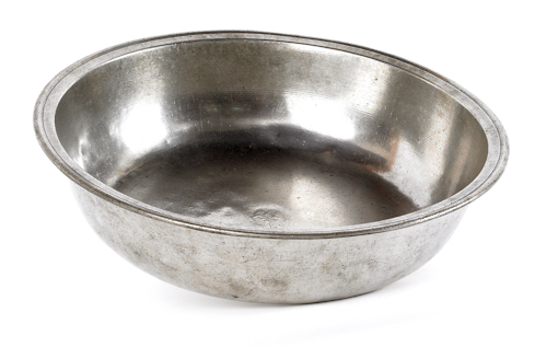 Philadelphia pewter basin ca. 1800 bearing