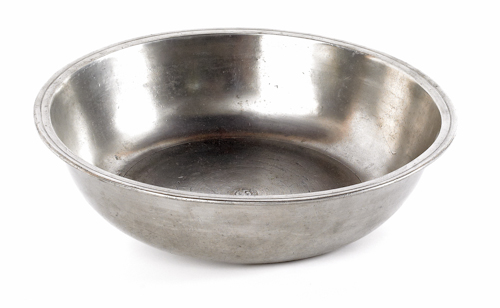 Philadelphia pewter basin ca. 1815 bearing