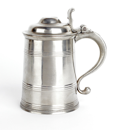 Philadelphia pewter tankard late