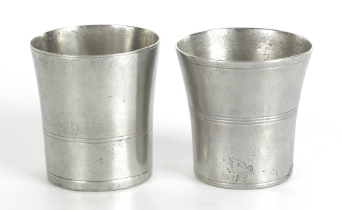 Two Wallingford Connecticut pewter beakers