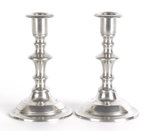 Pair of Westbrook Maine pewter