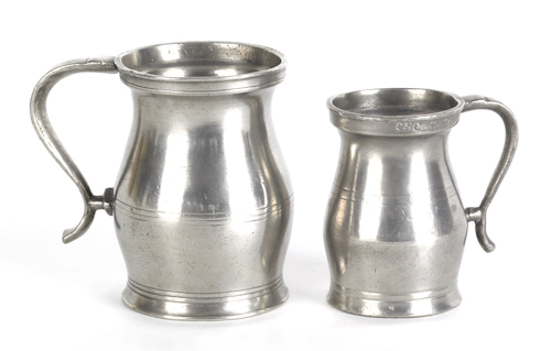 Two New York pewter measures attributed 174c26