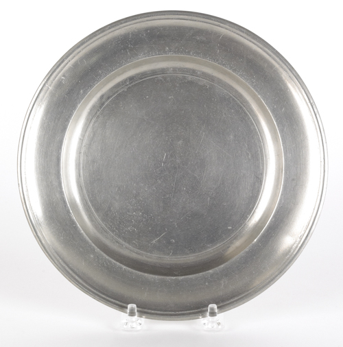 Baltimore pewter plate ca. 1825 bearing