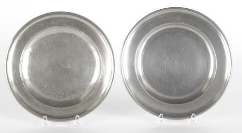 Two Connecticut pewter plates ca. 1810