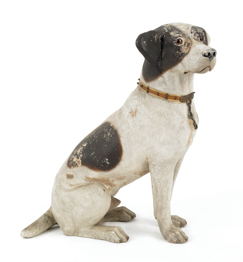 Earthenware figure of a terrier