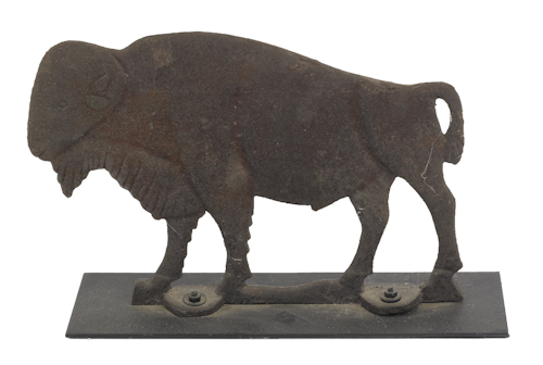 Cast iron buffalo mill weight 19th 174c58