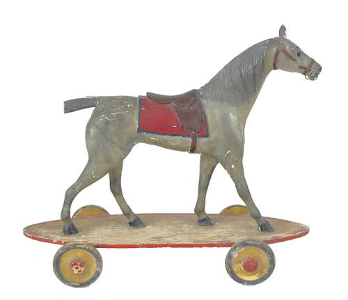 Carved and painted hackney horse 174c59