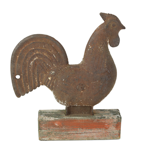Cast iron rooster mill weight 19th 174c60