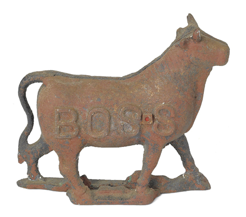 Cast iron bull mill weight 19th 174c61