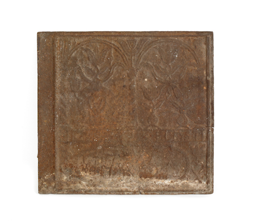 Stiegel of 1758 iron stove plate