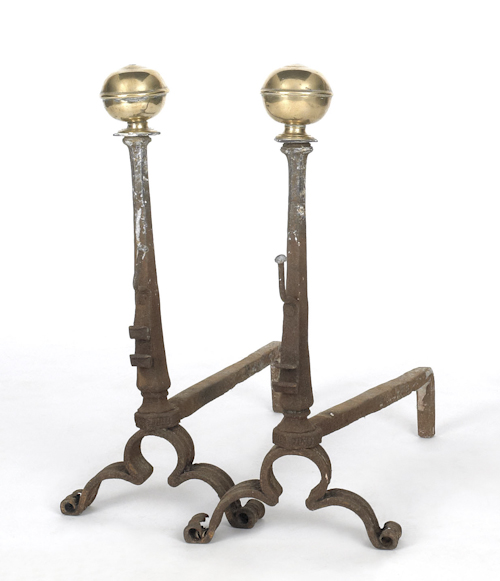 Pair of Continental brass and wrought 174c7f