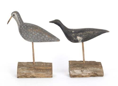 Two carved and painted shore bird 174c93
