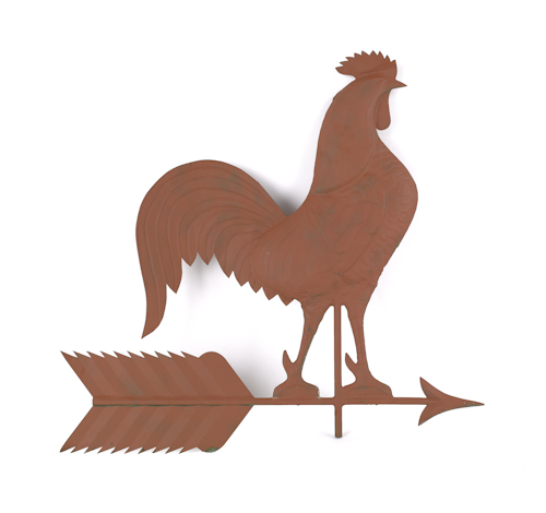 Hollow body copper rooster weathervane