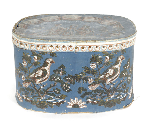 Wallpaper hat box 19th c with 174cfd