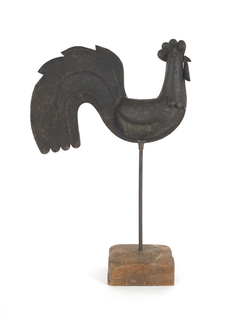 Tin rooster weathervane early 19th c.