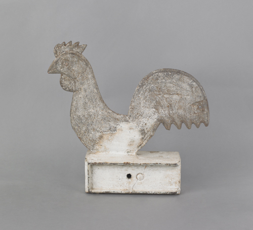 Cast iron rooster mill weight late 174d0c