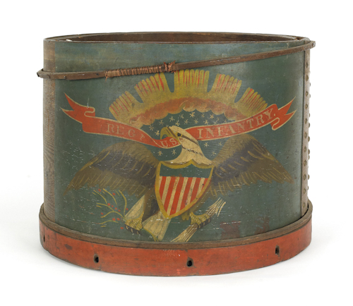 Civil War Union regiment drum labeled