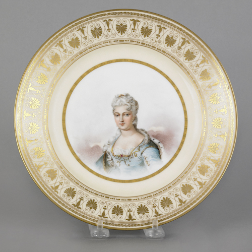 Sevres porcelain portrait plate 19th