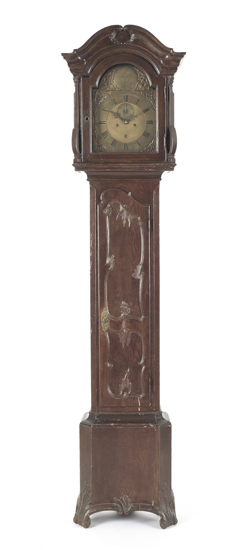 George II painted tall case clock 174db1