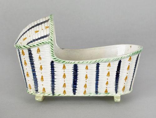 English pearlware cradle ca. 1800 3