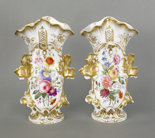 Pair of painted porcelain spill 174dc4