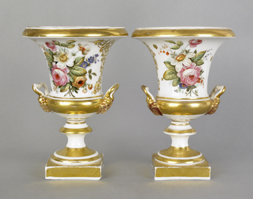 Pair of Paris porcelain urns ca  174dcb