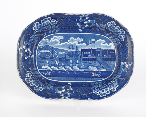 Historical blue Staffordshire platter 174df9