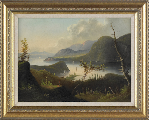 Hudson river oil on canvas landscape