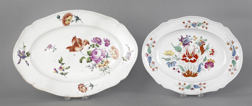 Two oval French faience platters