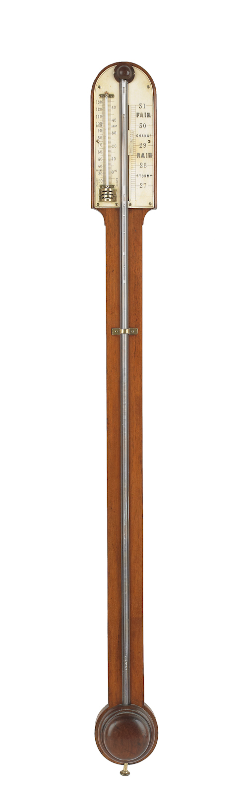 English mahogany stick barometer mid