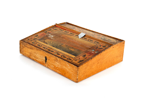 Painted maple sewing box ca 1825 174e25